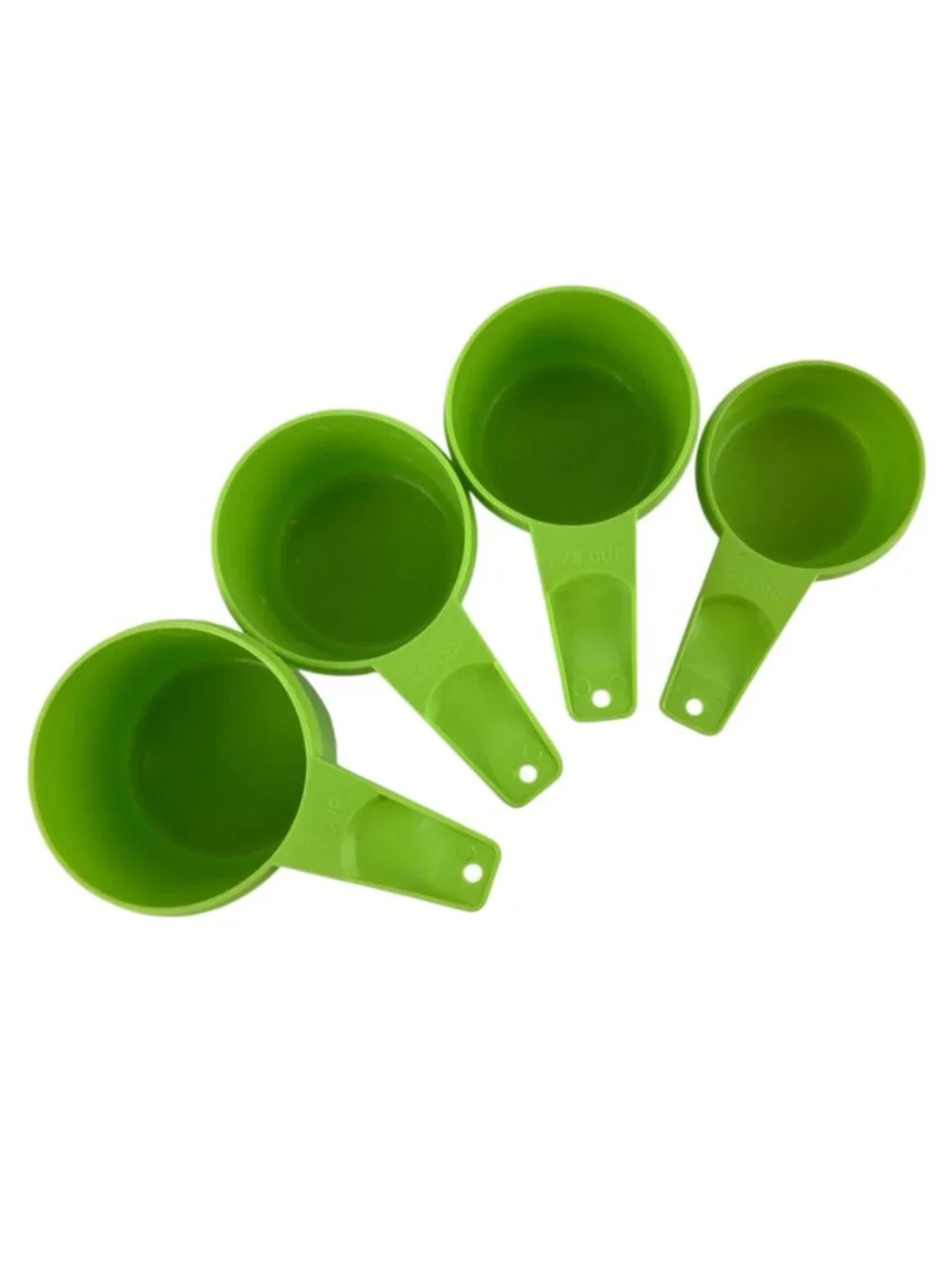 Vintage Tupperware Measuring Cups Set Of 4 Green Plastic 1 To 1/3 Cup